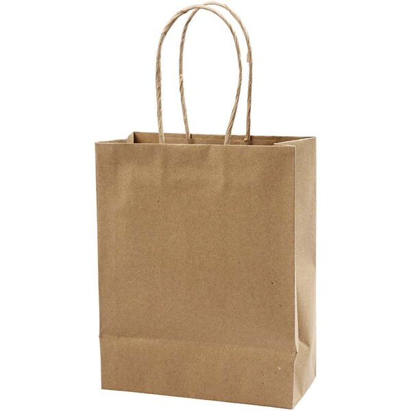 Creativ Company Papieren Zakken, H: 23 cm, B: 18x9 cm, 125 gr, bruin, 10 stuk/ 1 doos