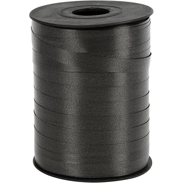 Creativ Company Cadeaulint, B: 10 mm, glossy, zwart, 250 m/ 1 rol