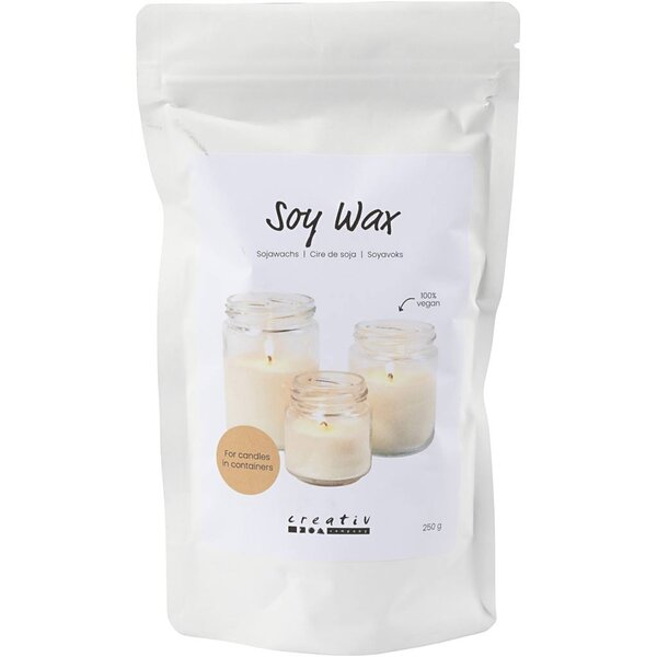 Creativ Company Sojawas, Voor kaarsen in potten, crème, 250 gr/ 1 doos