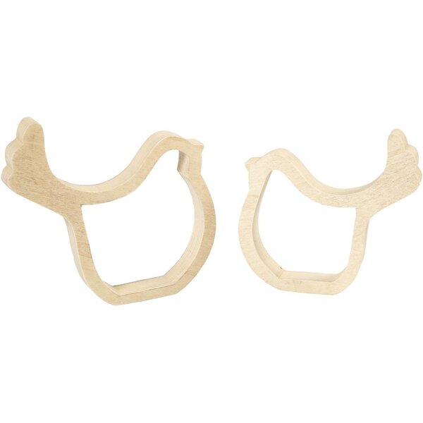 Creativ Company Kippen, H: 13 cm, D: 2 cm, B: 13 cm, 2 stuk/ 1 doos