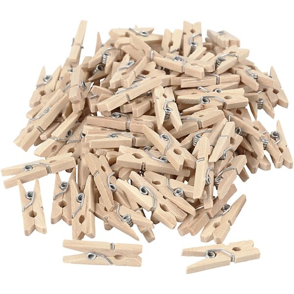 Creativ Company Wasknijpers, L: 25 mm, B: 3 mm, 100 stuk/ 1 doos
