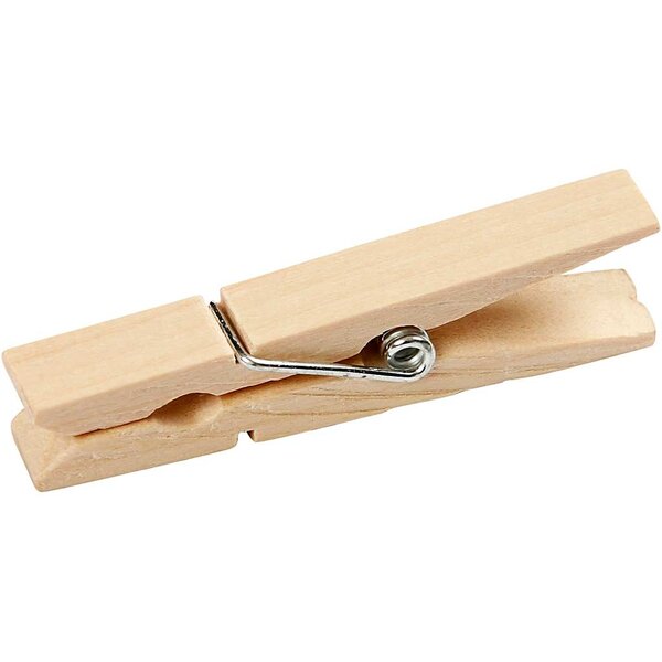 Creativ Company Wasknijpers, L: 48 mm, B: 6 mm, 50 stuk/ 1 doos