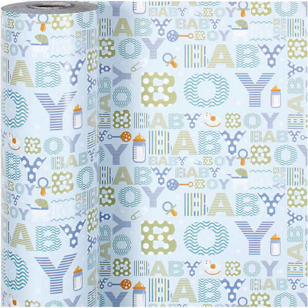 Creativ Company Inpakpapier, baby boy, B: 50 cm, 80 gr, 150 m/ 1 rol