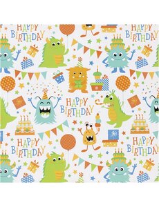 Creativ Company Inpakpapier, Verjaardag, B: 50 cm, 80 gr, vrolijke kleuren, 5 m/ 1 rol