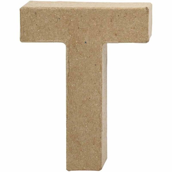 Creativ Company Letter, T, H: 10 cm, B: 7,8 cm, dikte 1,7 cm, 1 stuk