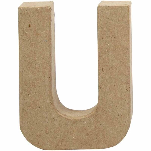 Creativ Company Letter, U, H: 10 cm, B: 8 cm, dikte 1,7 cm, 1 stuk