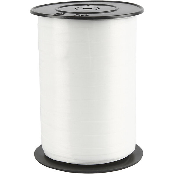 Creativ Company Cadeaulint, B: 10 mm, glossy, wit, 250 m/ 1 rol