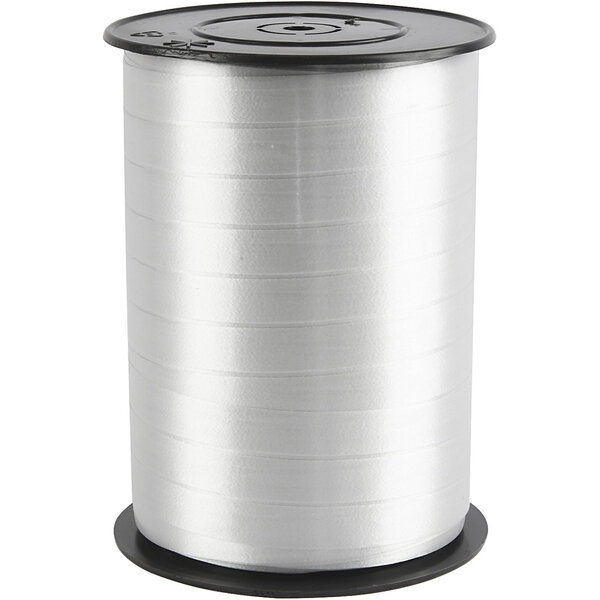 Creativ Company Cadeaulint, B: 10 mm, glossy, zilver, 250 m/ 1 rol