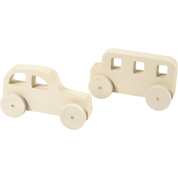 Creativ Company Auto's, H: 5,6 cm, afm 12x3,5x6 cm, 2 stuk/ 1 doos
