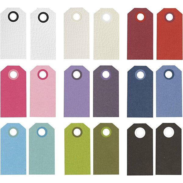 Creativ Company Manilla-labels, afm 6x3 cm, 250 gr, diverse kleuren, 30x10 stuk/ 1 doos