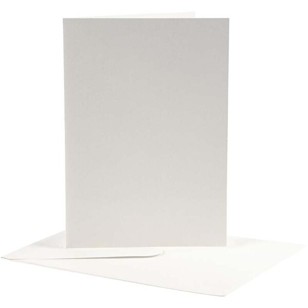 Creativ Company Kaarten en enveloppen, afmeting kaart 12,5x17,5 cm, afmeting envelop 14x19 cm, off-white, 10 set/ 1 doos