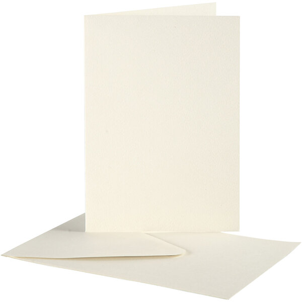 Creativ Company Kaarten & Enveloppen, afmeting kaart 10,5x15 cm, afmeting envelop 11,5x16,5 cm, off-white, 10 set/ 1 doos