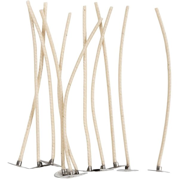 Lonten voor kaarsen in houder<br />
<br />
, Geschikt voor houders met een diameter van 20-65 mm, L: 110 mm, dikte 2 mm, 10 stuk/ 1 doos