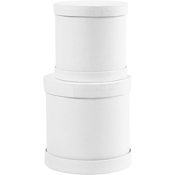 Trommel dozen set, H: 11+13 cm, d 11+13 cm, wit, 1 set