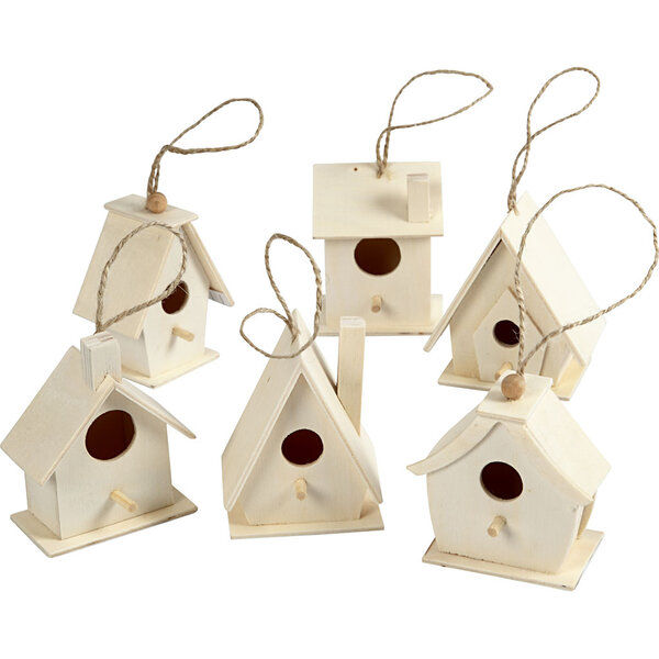 Creativ Company Vogelhuis, H: 7 cm, 6 stuk/ 1 doos