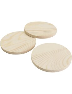  Houten onderzetters, H: 8 mm, d 9 cm, 12x5 stuk/ 1 doos