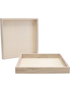  Houten frame met rand, afm 24,5x24,5x3 cm, 10 stuk/ 1 doos