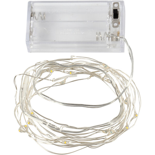 Creativ Company LED Slinger met lampjes, L: 3,15 M, zilver, 1 stuk