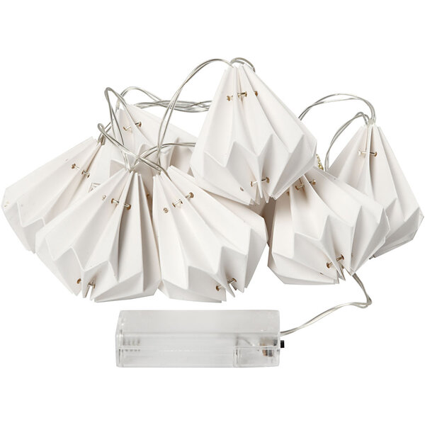 Creativ Company LED lichtslinger met lampenkapjes, H: 80 mm, L: 100 cm, d 65 mm, wit, 1 stuk