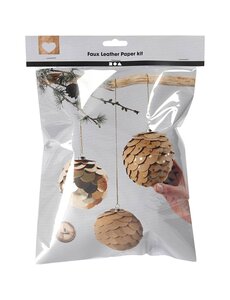 Creativ Company Faux Leather Papier Kegels, d 8 cm, dikte 0,55 mm, goud, 1 set