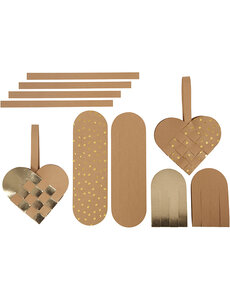 Creativ Company Faux Leather Papier Harten, dikte 0,55 mm, goud, 1 set