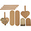 Creativ Company Faux Leather Papier Harten, dikte 0,55 mm, goud, 1 set