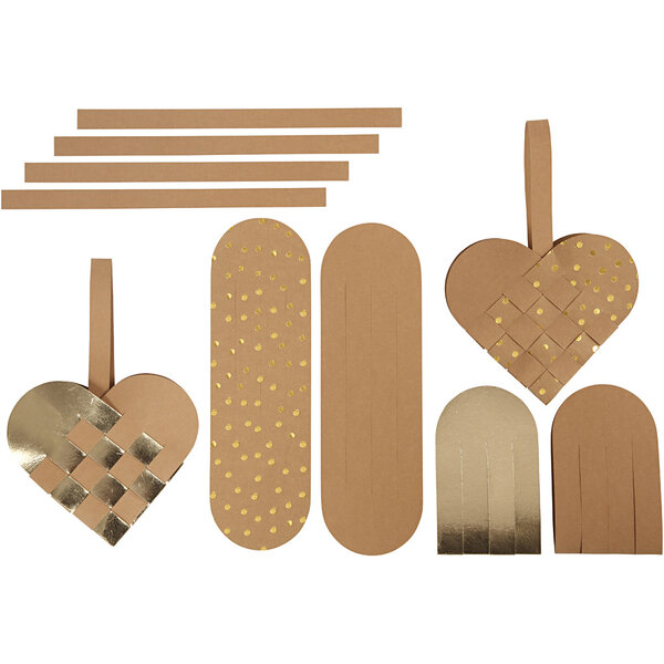 Creativ Company Faux Leather Papier Harten, dikte 0,55 mm, goud, 1 set
