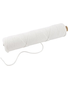 Creativ Company Lont, Geschikt voor dompelkaarsen (dia. 22-30 mm) en gegoten kaarsen (dia. 60-80 mm) , 100 gr, 50 m/ 1 rol