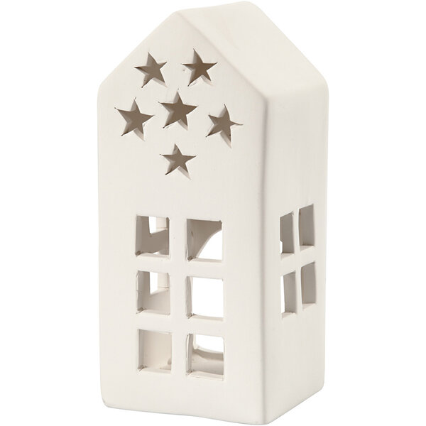 Creativ Company Waxinelichthouder, H: 16 cm, afm 7x7 cm, wit, 8 stuk/ 1 doos