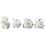 Creativ Company Dierenspaarpot, H: 7-10 cm, wit, 4 stuk/ 1 doos