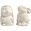 Creativ Company Dierenspaarpot, egel en konijn, H: 10 cm, wit, 2 stuk/ 1 doos