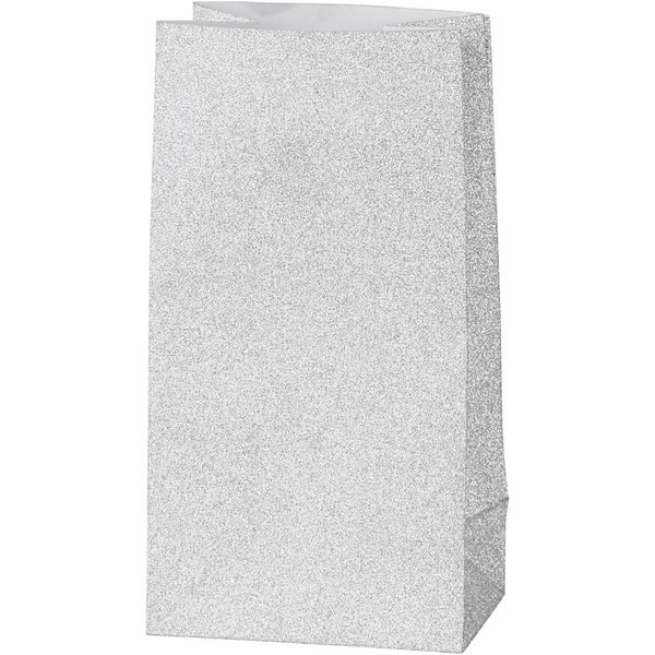 Papieren Zakken, H: 17 cm, afm 6x9 cm, 120 gr, zilver, 8 stuk/ 1 doos