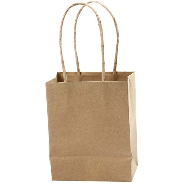 Creativ Company Papieren Zakken, H: 17 cm, B: 12x7 cm, 125 gr, bruin, 10 stuk/ 1 doos