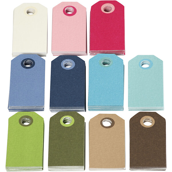 Creativ Company Cadeaulabels, afm 6x3 cm, Inhoud kan variëren , diverse kleuren, 200 div/ 1 doos