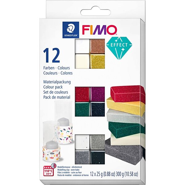 FIMO® Effect, diverse kleuren, 12x25 gr/ 1 doos