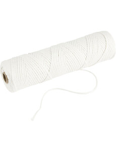 Creativ Company Lont, Geschikt voor dompelkaarsen (dia. 15-22 mm) en gegoten kaarsen (dia. 40-60 mm) , 100 gr, 50 m/ 1 rol
