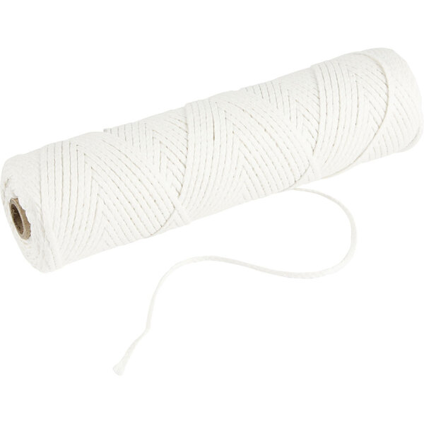 Creativ Company Lont, Geschikt voor dompelkaarsen (dia. 15-22 mm) en gegoten kaarsen (dia. 40-60 mm) , 100 gr, 50 m/ 1 rol