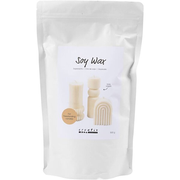 Creativ Company Sojawas, Voor kaarsen die op zich staan, crème, 500 gr/ 1 doos