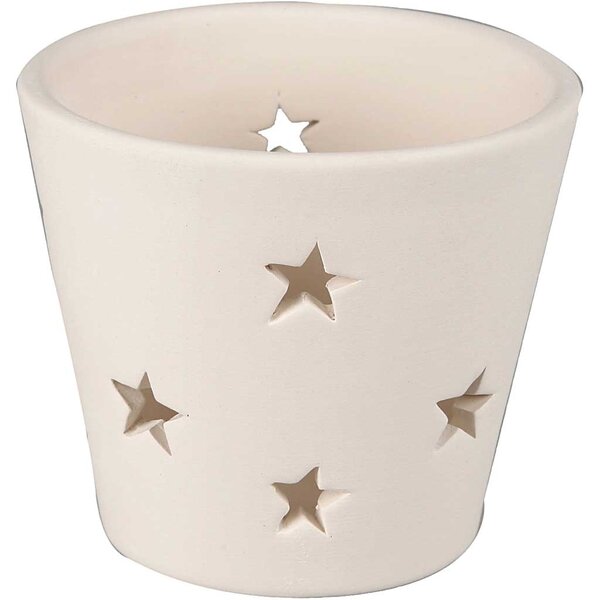 Creativ Company Waxinelichthouder, H: 6,5 cm, d 7 cm, wit, 12 stuk/ 1 doos