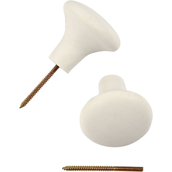 Creativ Company Haak, H: 5,1 cm, d 5,4 cm, wit, 4 stuk/ 1 doos