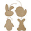 Creativ Company Paas decoraties, konijnenkop, kuiken, kuiken in ei en konijn, H: 10 cm, 4 stuk/ 1 doos
