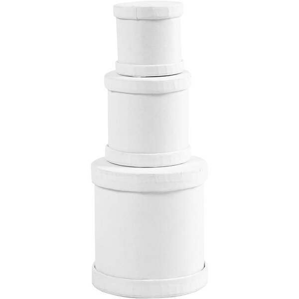 Creativ Company Trommel dozen set, H: 4+5+7 cm, d 4+5+6,5 cm, wit, 1 set