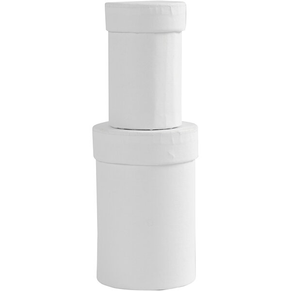 Creativ Company Ronde dozen, H: 7+9 cm, afm 4,5+6 cm, wit, 2 stuk/ 1 set