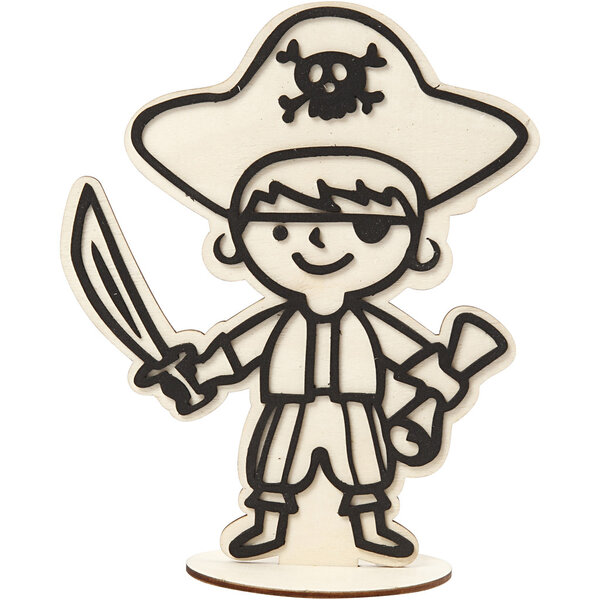 Creativ Company Figuur om te decoreren, piraat, H: 19 cm, 1 stuk