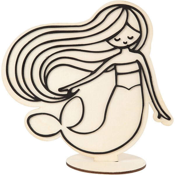 Creativ Company Figuur om te decoreren, zeemeermin, H: 18 cm, 1 stuk
