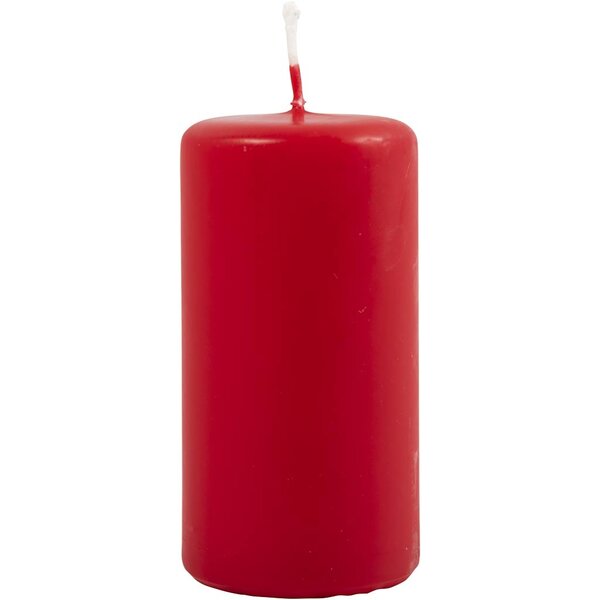 Creativ Company Kaarsen, H: 100 mm, d 50 mm, rood, 6 stuk/ 1 doos