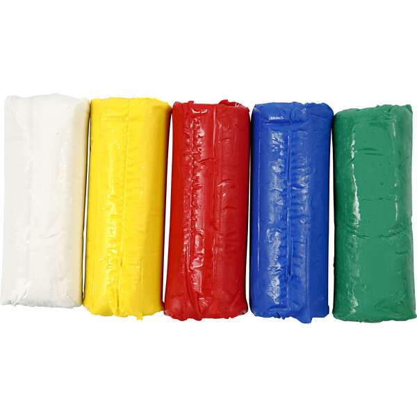 Creativ Company Boetseerklei, H: 9,5 cm, diverse kleuren, 5x80 gr/ 1 doos
