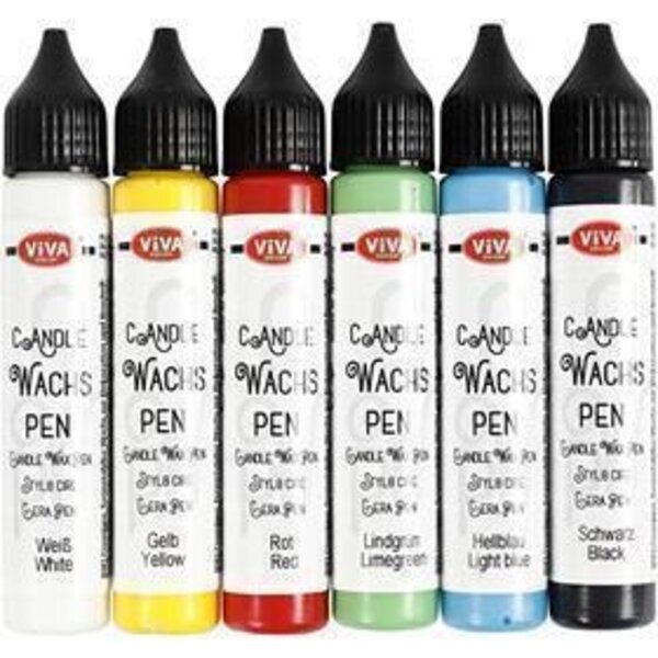 Viva Decor Kaarsversierpen, sterke kleuren, 6x28 ml/ 1 doos
