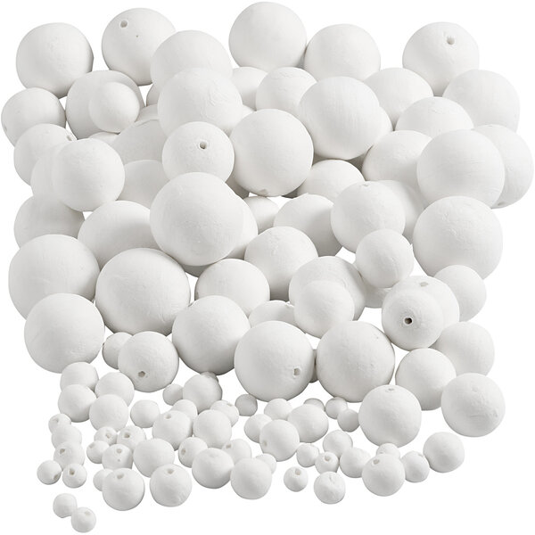 Creativ Company Ballen, d 12+15+20+30+40+50 mm, wit, 240 stuk/ 1 doos