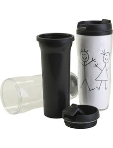  Thermo mok met deksel, H: 17,5 cm, d 7 cm, 12 stuk/ 1 doos